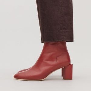 COS SCULPTURAL LEATHER ANKLE BOOTS